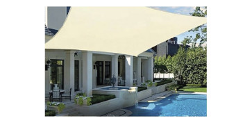 Cercado y ocultacion jardin - TOLDO VELA SOMBREO CUADRADO POLYESTER 160GR 3,6X3,6M CREMA