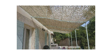 Cercado y ocultacion jardin - TOLDO VELA SOMBREO CUADRADO CAMUFLAJE 03X03M ARENA