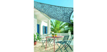 Cercado y ocultacion jardin - TOLDO VELA SOMBREO RECTANGULAR CAMUFLAJE 03X04M GRIS