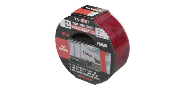 Señalizacion - CINTA ADHESIVA SEÑALIZACIÓN REFLECTANTE 25MTX50MM ROJA CON BASE DE ALUMINIO