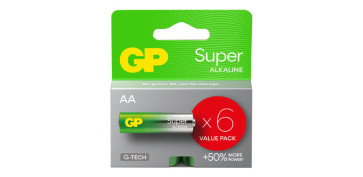 Pilas y baterías - PILA ALCALINA SUPER LR6 AA 6 UNID