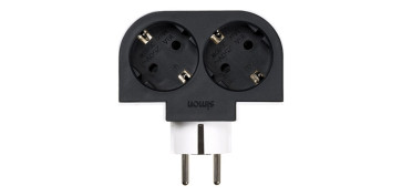 Material instalacion electrico - ADAPTADOR GIRATORIO 2 TOMAS BLANCO 16A 250V