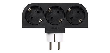 Material instalacion electrico - ADAPTADOR GIRATORIO 3 TOMAS BLANCO 16A 250V