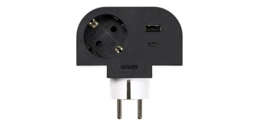 Material instalacion electrico - ADAPTADOR GIRATORIO 1 TOMA BLANCO 30W