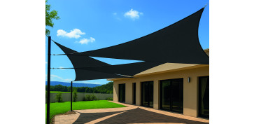 Cercado y ocultacion jardin - TOLDO VELA SOMBREO TRIANGULAR POLIETILENO 160GR 3,6X3,6X3,6M ANTRACITA
