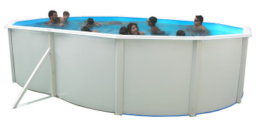 Piscinas, accesorios y complementos - PISCINA ACERO OVALADA CON COLUMNAS 550X336X120CM