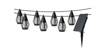 Iluminacion vivienda - GUIRNALDA SOLAR LED SELENE NEGRO 16K 200LM EFECTO LLAMA