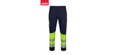 Vestuario laboral - PANTALON ALTA VISIBILIDAD STRETCH CINTA SEGMENTADA NAVY/AMARILLO TALLA XXL