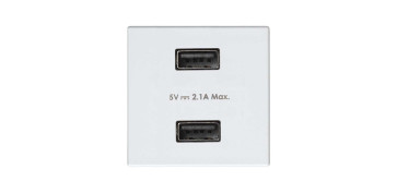 Material instalacion electrico - TOMA 2 CARGADORES USB BLANCO 2.1A S31