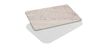 Alfombras y cortinas - ALFOMBRA DE BAÑO DIATOMITA GRIS MARMOLEADO 39 X 1 X 60 CM