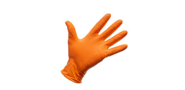 Guantes - GUANTE NITRILO DIAMANTADO FLOCADO SAHARA NARANJA 50UN TALLA S