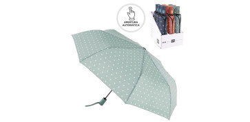 Novedades - PARAGUAS PLEGABLE AUTOMATICO SURTIDO TOPOS