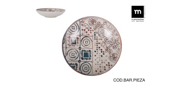 Vajillas - PLATO STONEWARE DECORADO GRECIA HONDO 21CM
