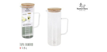 Ordenacion y conservacion de cocina - JARRA BOROSILICATO TAPA BAMBU 1,5L