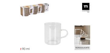 Vajillas - TAZA BOROSILICATO DOBLE SET 3UDS 9CL
