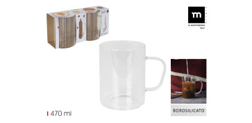 Vajillas - TAZA BOROSILICATO DOBLE SET 2UDS 47CL