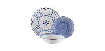 Vajillas - VAJILLA PORCELANA18 PIEZAS AZURITA