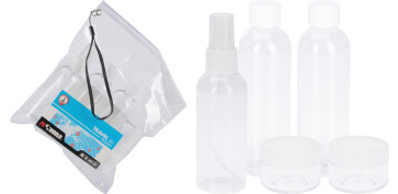 Textil y costura - NECESER VIAJE KIT 3 FRASCOS + 2 BOTES