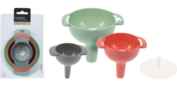 Utensilios de cocina - EMBUDO PLASTICO SET 4UDS SURTIDOS