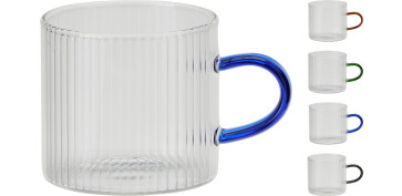TAZA BOROSILICIATO SET 4 UNIDADES 12CL SURTIDA