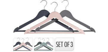 Estanterias y armarios - PERCHA EUCALIPTO SET 3 UNIDADES SURTIDA