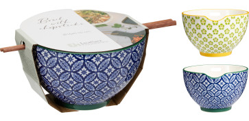 BOL PORCELANA CON PALILLOS SET 2U SURTIDO-82CL