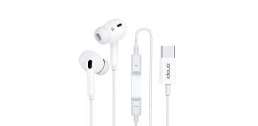 Telefonia - ARICULARES MANOS LIBRES CON CABLE Y CONECTOR TIPO C CON ALMOHADILLAS Y ESTUCHE BLANCO