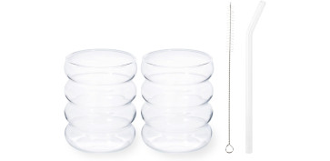 VASOS BOROSILICATO MATCHA 35CL SET 2 + PAJITAS