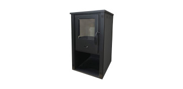 Calefacción por biomasa - ESTUFA DE LEÑA THALIA PELLA S NEGRA 5,4 KW