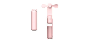 Telefonia - POWERBANK CON VENTILADOR INTEGRADO ROSA 1200 MAH Y 3 VELOCIDADES