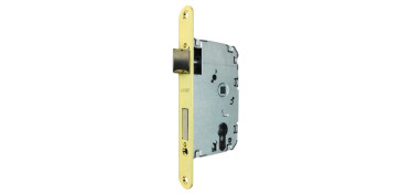 Carpinteria - CERRADURA EMBUTIR CANTO REDONDO CRE03 50/47MM LATONADO SIN CILINDRO
