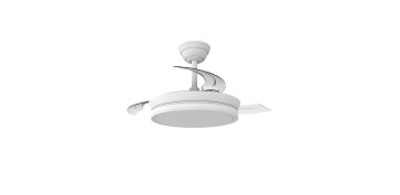 VENTILADOR DE TECHO PLAFON ASPAS RETRACTILES BLANCO Ø40CM 39W