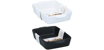 Menaje - BANDEJA HORNO CERAMICA BLANCA/NEGRA 28X18CM SURTIDA