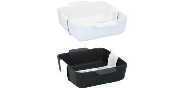 Menaje - BANDEJA HORNO CERAMICA BLANCA/NEGRA 26,5X20,5CM SURTIDA