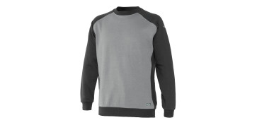 Vestuario laboral - SUDADERA CUELLO REDONDO LAGORAI GRIS-NEGRO TALLA XL