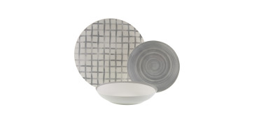 Vajillas - VAJILLA PORCELANA 18 PIEZAS MILO GRIS
