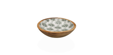Vajillas - BOL MADERA ESMALTADO DECORADO BEATRICE 24X24X7CM