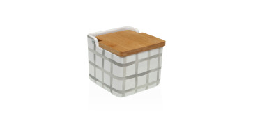 SALERO CERAMICA TAPA BAMBU MILO CUADRO GRIS