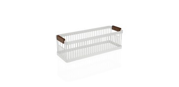 Todo para la mesa - CESTA RECTANGULAR METALICA BLANCA 33X11X10CM