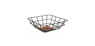 Todo para la mesa - FRUTERO METAL CUADRADO NEGRO 28X28X10,3CM