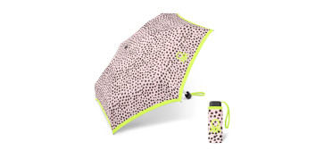 FOLLETO NAVIDAD 2026 - PARAGUAS MUJER PLEGABLE MANUAL ULTRA MINI FLAT MANCHAS BEIGE / PISTACHO