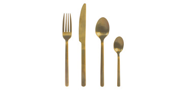 CUBERTERIA INOX 24 PIEZAS DORADO MATE