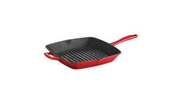 FOLLETO NAVIDAD 2026 - GRILL RAYADO HIERRO FUNDIDO ESMALTADO 27 CM 2,3L ROJO