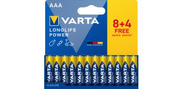 PILA ALCALINA LONG LIFE POWER LR03 AAA 8 + 4 UNIDADES