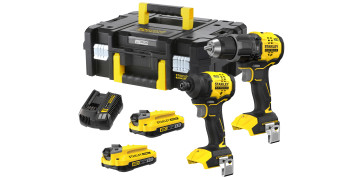 Taladros - TALADRO PERCUTOR BRUSHLESS 60NM + ATORNILLADOR IMPACTO 170NM 2BATERIAS V20 2AH + CARGADOR