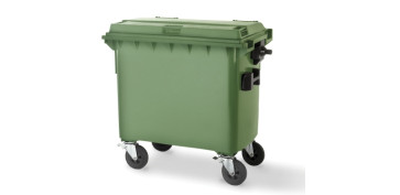 CONTENEDOR BASURA CON RUEDAS Y TAPA W-WEBER 800L-VERDE