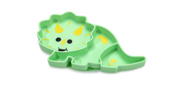 Vajillas - PLATO INFANTIL SILICONA DIVISIONES Y VENTOSA DINO