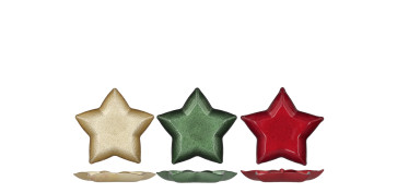 Vajillas - BOL APERITIVO VIDRIO METALIZADO SURTIDO 6 UDS 16 CM ESTRELLAS