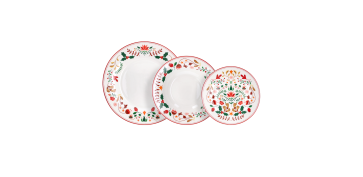 Vajillas - VAJILLA 18 PIEZAS PORCELANA DECORADO NAVIDAD WINTER FOLK