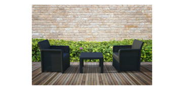 Decoración - CONJUNTO RATAN RESINA NASSAU TETE A TETE ANTRACITA